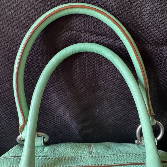 FOSSIL MADDOX Mint Green Leather Handbag and Wallet Set - Picture 9 of 16